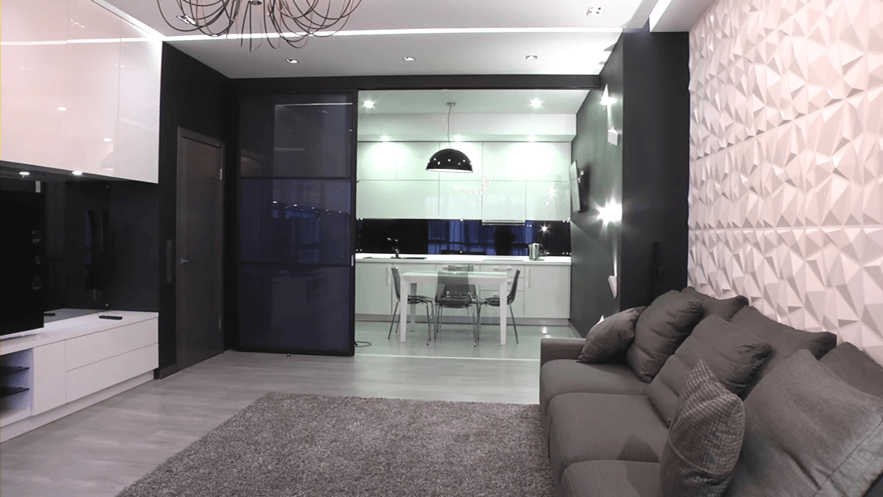 Ремонт квартиры по дизайн-проекту, черный цвет, 2014 Лисиха